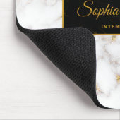 Modern Elegant White Gold Marble Name - Mousepad Muismat (Hoek)