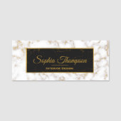 Modern Elegant White Gold Marble Name Naamplaatje (Voorkant)
