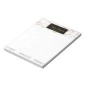 Modern Elegant White Gold Marble Name - Notitieblo Notitieblok (Linkerzijde)