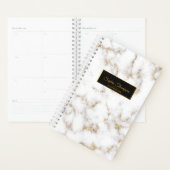 Modern Elegant White Gold Marble Name - Planner (Display)