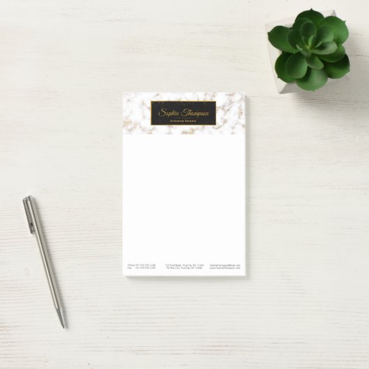 Modern Elegant White Gold Marble - Post-it® notes (Kantoor)