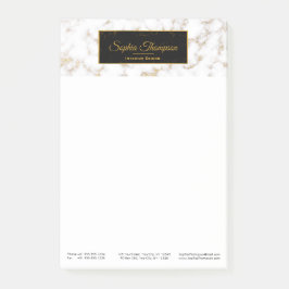 Modern Elegant White Gold Marble - Post-it® notes