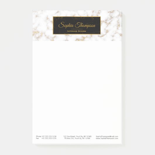 Modern Elegant White Gold Marble - Post-it® notes (Voorkant)
