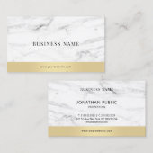 Modern Elegant White Marble Gold Corporate Visitekaartje (Voorkant / Achterkant)