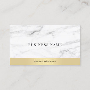 Modern Elegant White Marble Gold Corporate Visitekaartje