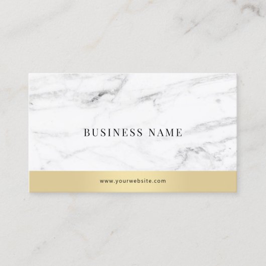 Modern Elegant White Marble Gold Corporate Visitekaartje (Voorkant)