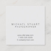 Modern Elegant White Marble Monogram Vierkante Visitekaartje (Achterkant)