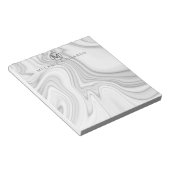 Modern Elegant White Marble Name Notitieblok (Schuin)