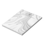 Modern Elegant White Marble Name Notitieblok (Linkerzijde)