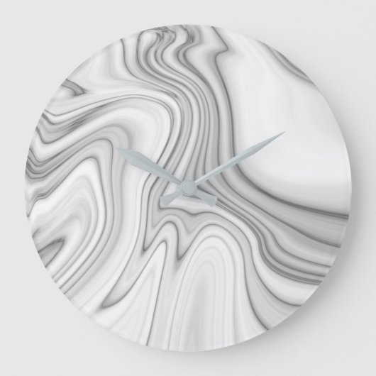 Modern Elegant White Marble Pattern Grote Klok (Voorkant)
