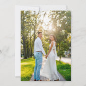 Modern Elegant White Marble Photo Collage Wedding Kaart (Achterkant)