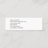 Modern Elegant White Mini Visitekaartje met Logo (Achterkant)
