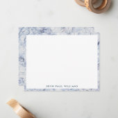 Modern Elegant White Nave Blue Marble Professional Notitiekaartje (Voorkant / Achterkant in situ)