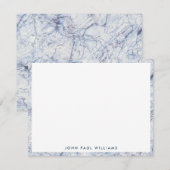 Modern Elegant White Nave Blue Marble Professional Notitiekaartje (Voorkant / Achterkant)