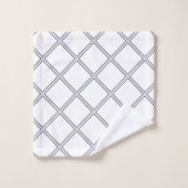 Modern Elegant White & Navy Diamonds Bad Handdoek (Wasdoekje)