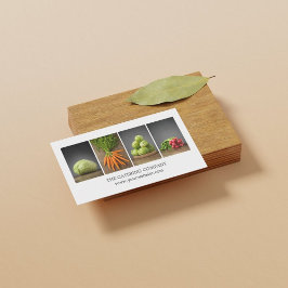 Modern Elegant White Nutrition Coach Chef Visitekaartje