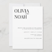 Modern & Elegant White Reception Invitation Kaart (Voorkant)