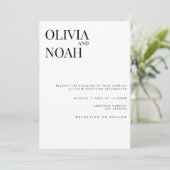 Modern & Elegant White Reception Invitation Kaart (Staand voorkant)