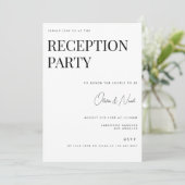Modern & Elegant White Reception Invitation Kaart (Staand voorkant)