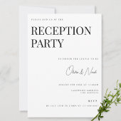 Modern & Elegant White Reception Invitation Kaart