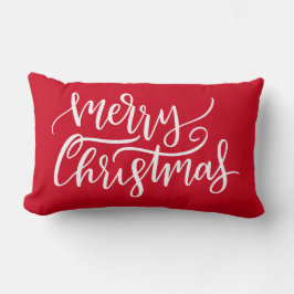 Modern Elegant White Script Merry KerstRed Kussen