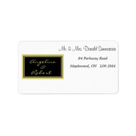 Modern Elegant White Shade en Gold Script Wedding Etiket