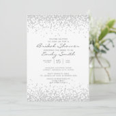 Modern Elegant White Silver Glitter Vrijgezellenfe Kaart (Staand voorkant)