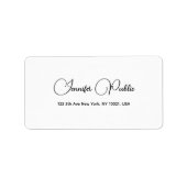 Modern Elegant White Simple Sjabloon-adres Etiket (Voorkant)