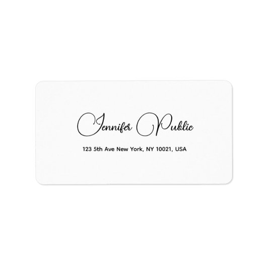 Modern Elegant White Simple Sjabloon-adres Etiket (Voorkant)