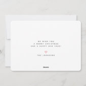 Modern Elegant White Snow Flake on Red Feestdagenkaart (Achterkant)