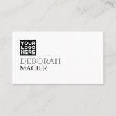 Modern Elegant White Visitekaartje met Logo (Voorkant)