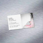 Modern Elegant Whitw Photo Massage Therapist Visitekaartje Magneet (Voorbeeld)