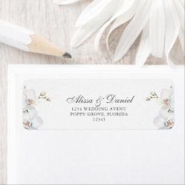 Modern Elegant Wild Orchid bruiloft adres Etiket