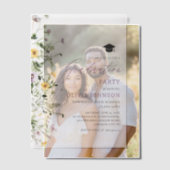 Modern Elegant Wildflower Afstudeerfeest Vellum Uitnodigingen (Offset (Koppel))