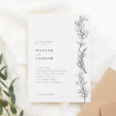Modern Elegant Wildflower Floral Wedding Kaart