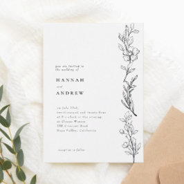 Modern Elegant Wildflower Floral Wedding Kaart