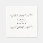 Modern Elegant Wildflower Floral Wedding Servet (Voorkant)