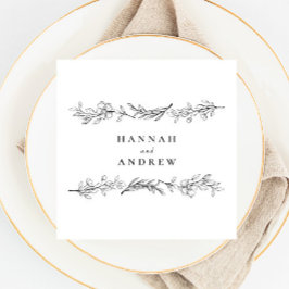 Modern Elegant Wildflower Floral Wedding Servet