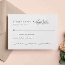 Modern Elegant Wildflower Wedding RSVP