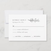 Modern Elegant Wildflower Wedding RSVP Kaartje (Voorkant)