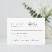Modern Elegant Wildflower Wedding RSVP Kaartje (Staand voorkant)