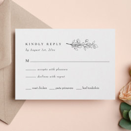 Modern Elegant Wildflower Wedding RSVP Kaartje