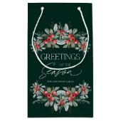 Modern Elegant Winter Greenery Kerstmis Klein Cadeauzakje (Achterkant)