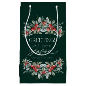 Modern Elegant Winter Greenery Kerstmis Klein Cadeauzakje (Voorkant)