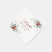 Modern Elegant Winter Groen Kerstfeest Servet (Hoek)