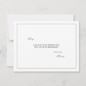Modern & Elegant Wit Bruidsmeisje voorstel Kaart (Achterkant)