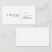 Modern Elegant Wit Creatief Minimalistisch Ontwerp Visitekaartje (Voorkant / Achterkant)