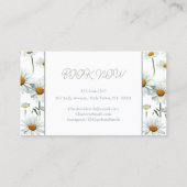 Modern Elegant Wit Daisy Bloemen Trendy Business Visitekaartje (Achterkant)