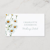 Modern Elegant Wit Daisy Bloemen Trendy Business Visitekaartje (Voorkant)