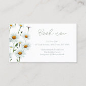 Modern Elegant Wit Daisy Bloemen Trendy Business Visitekaartje (Achterkant)